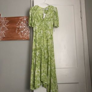 Faithfull the Brand Green Tie Die Maxi Dress